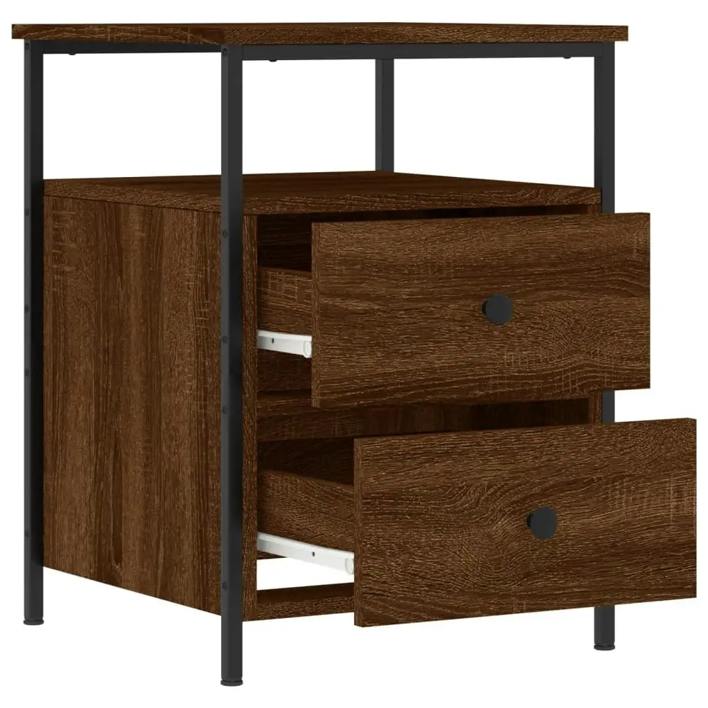 Bedside Cabinets 2 pcs Brown Oak 44x45x60 cm Engineered Wood 826012