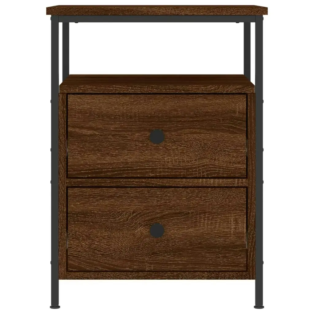 Bedside Cabinets 2 pcs Brown Oak 44x45x60 cm Engineered Wood 826012