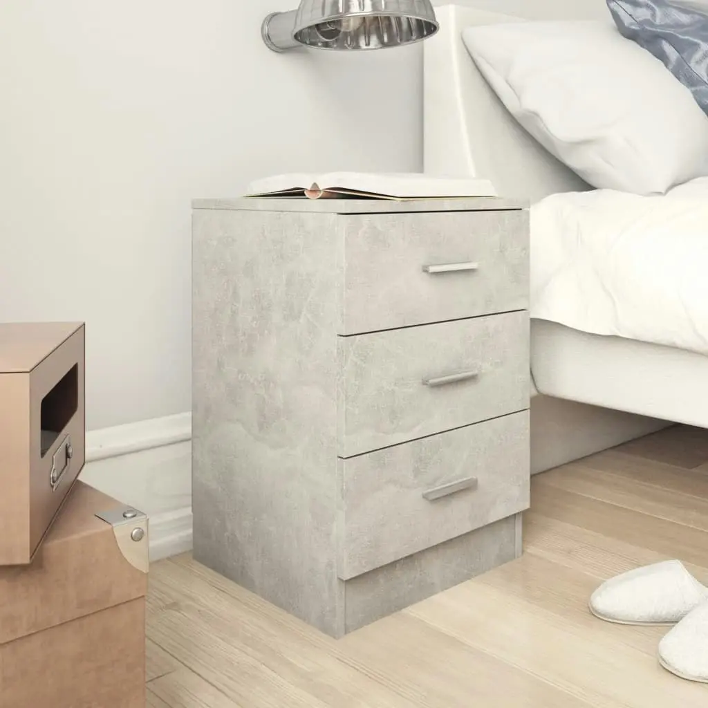 Bedside Cabinets 2 pcs Concrete Grey 38x35x56 cm Engineered Wood 800459