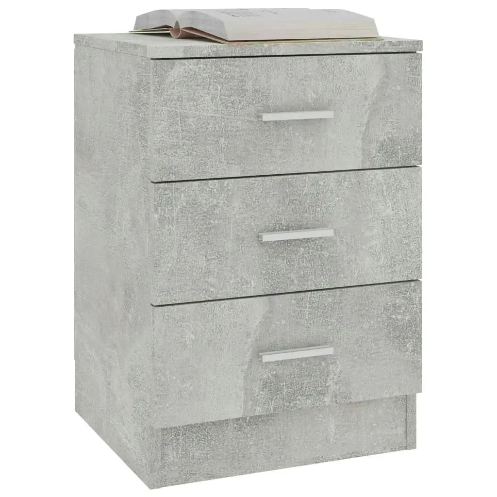 Bedside Cabinets 2 pcs Concrete Grey 38x35x56 cm Engineered Wood 800459