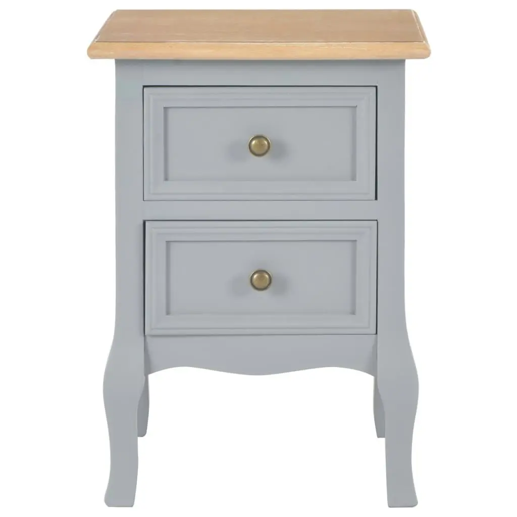 Bedside Cabinets 2 pcs Grey 35x30x49 cm MDF 280039