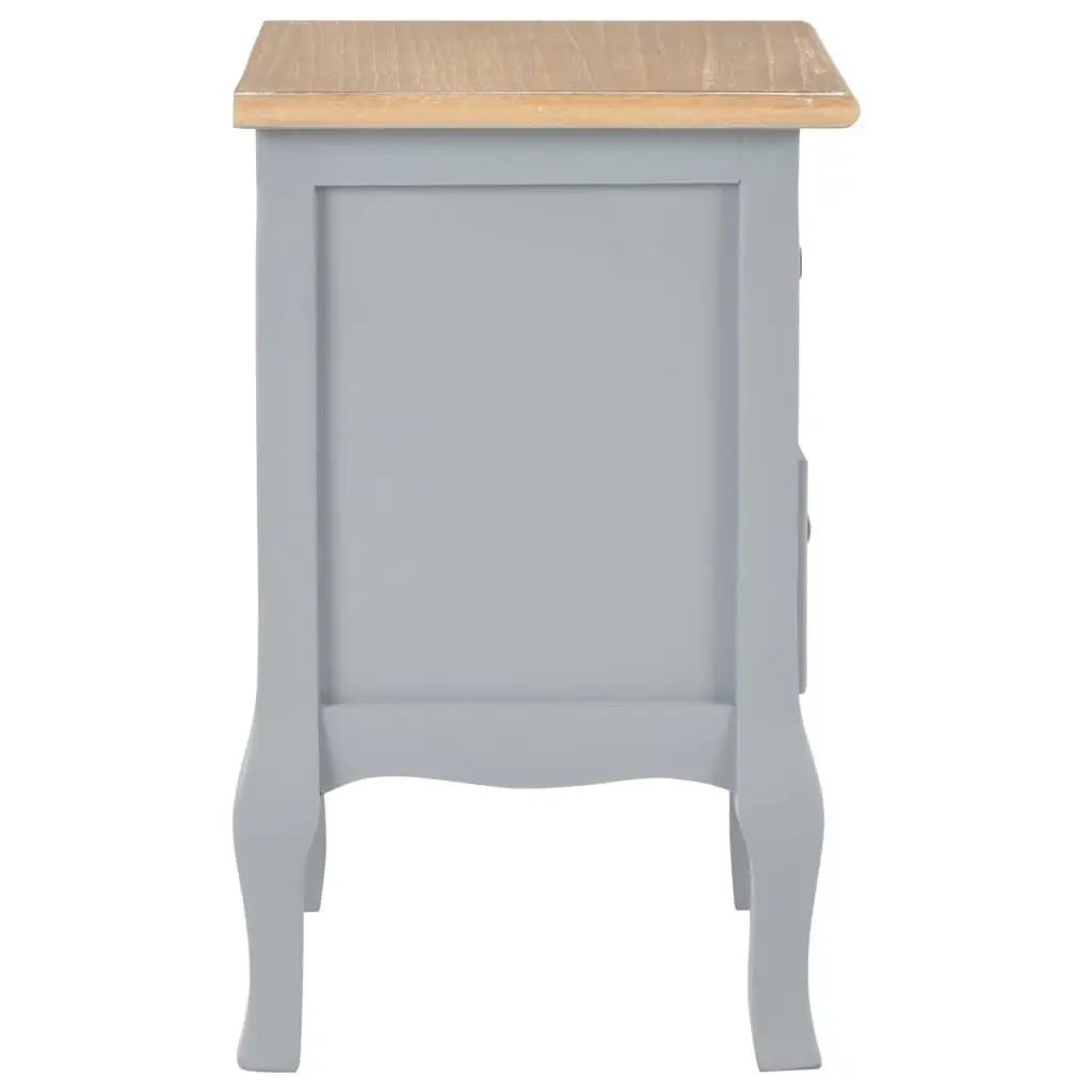 Bedside Cabinets 2 pcs Grey 35x30x49 cm MDF 280039