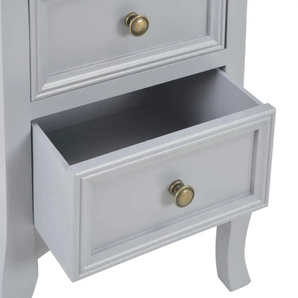 Bedside Cabinets 2 pcs Grey 35x30x49 cm MDF 280039