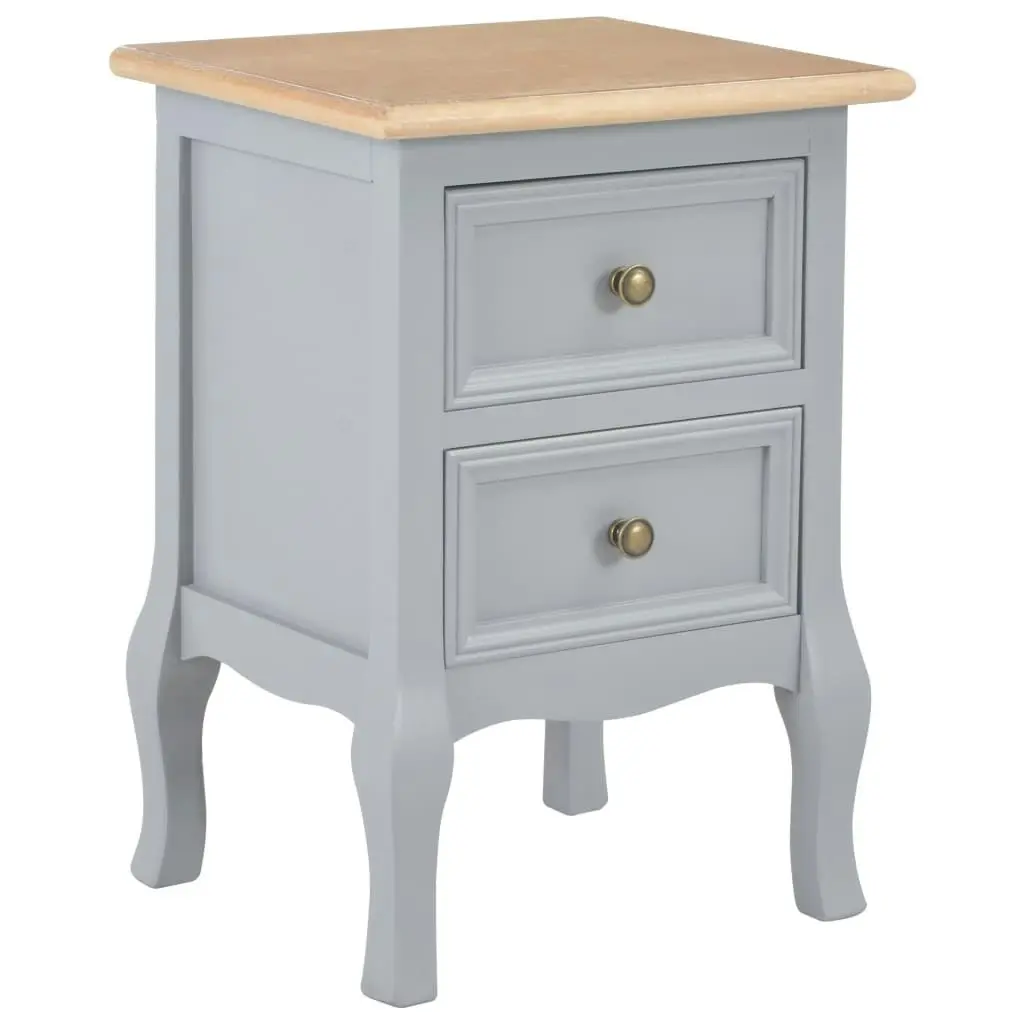 Bedside Cabinets 2 pcs Grey 35x30x49 cm MDF 280039