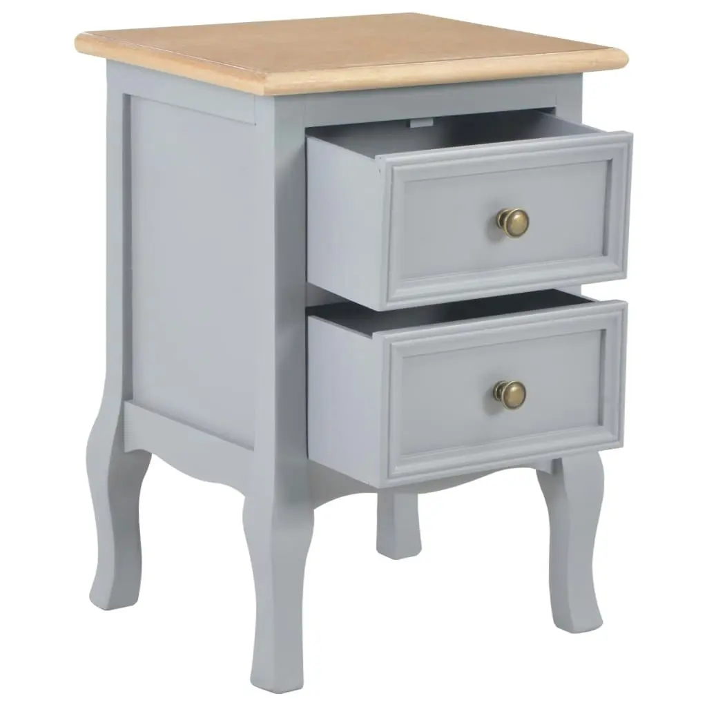 Bedside Cabinets 2 pcs Grey 35x30x49 cm MDF 280039