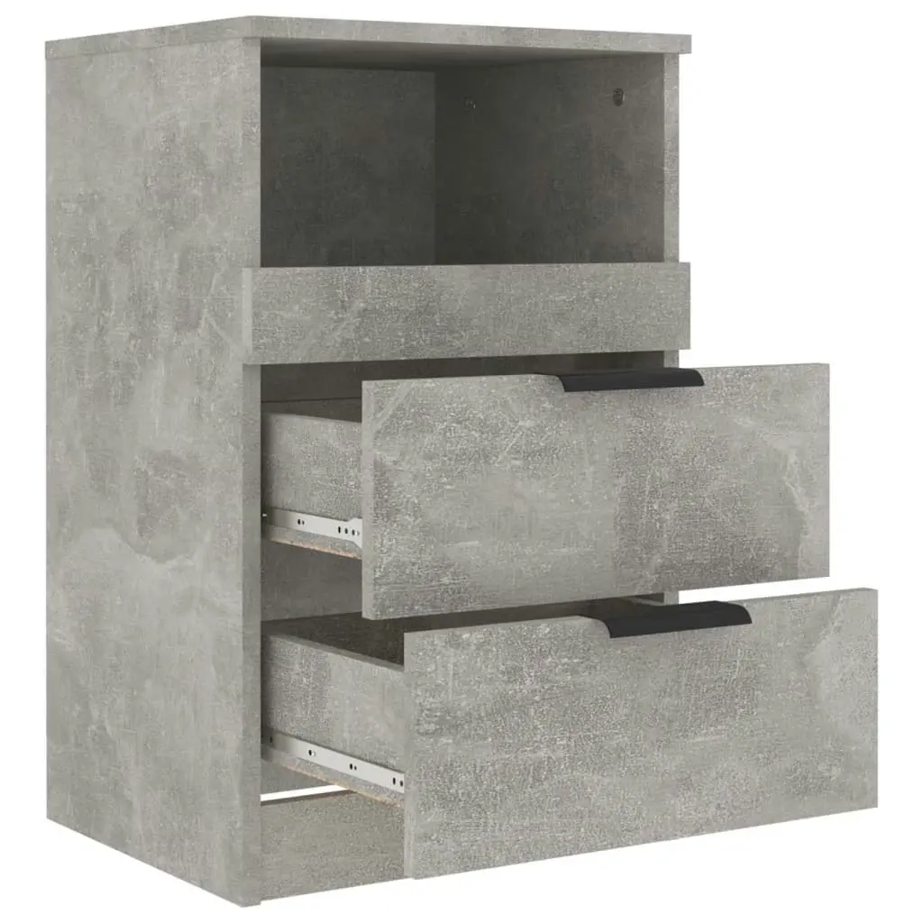 Bedside Cabinets 2 pcs Concrete Grey Engineered Wood 811241