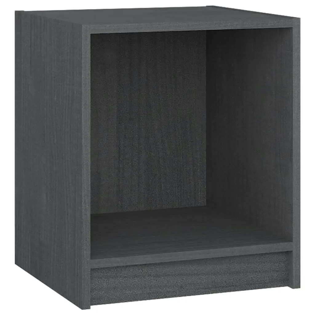 Bedside Cabinets 2 pcs Grey 35.5x33.5x41.5 cm Solid Pinewood 809924