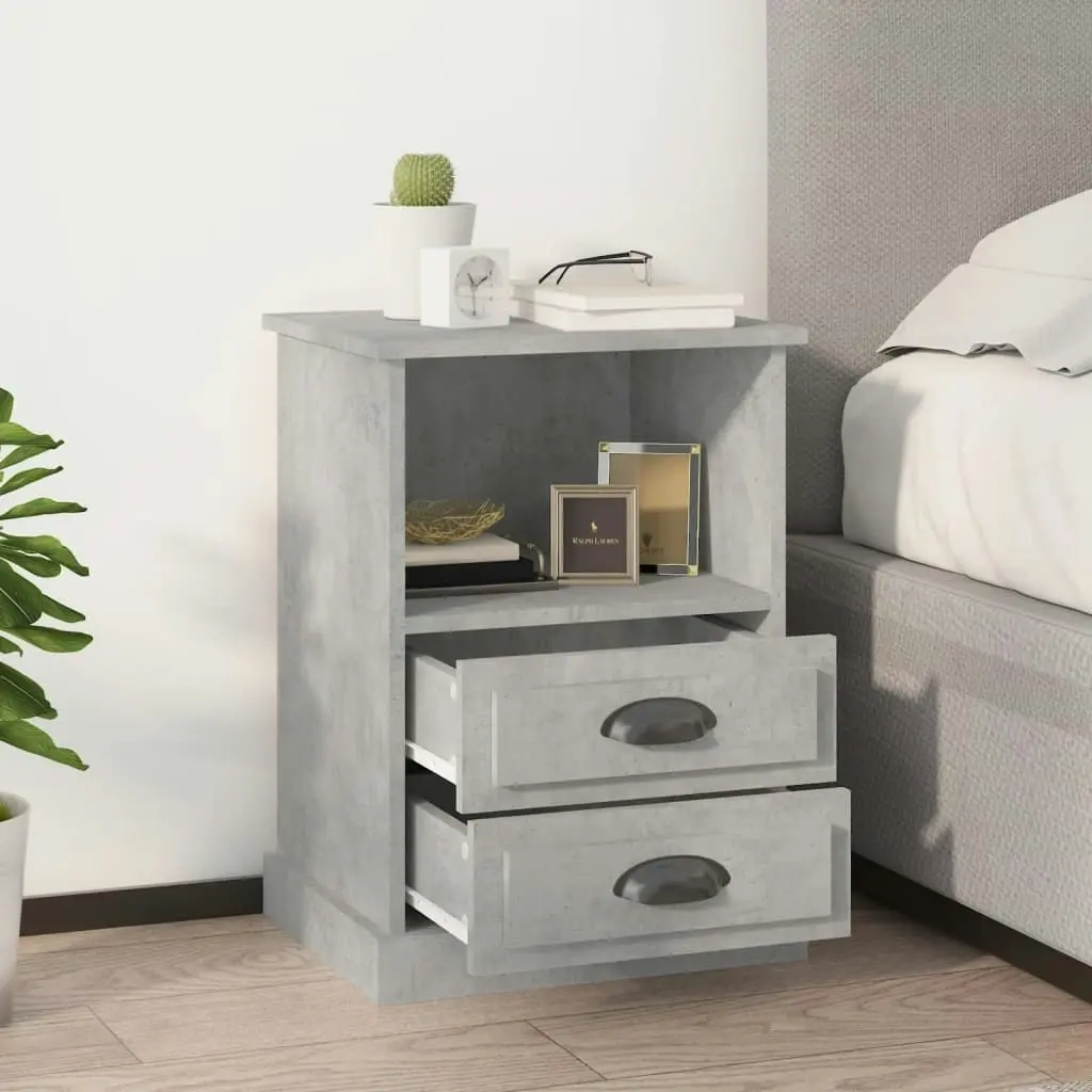 Bedside Cabinets 2 pcs Concrete Grey 43x36x60 cm 816337