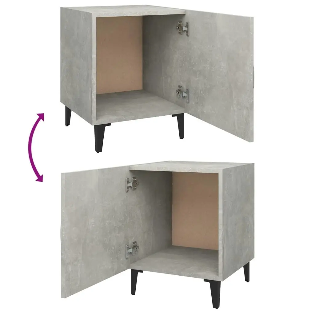 Bedside Cabinets 2 pcs Concrete Grey Engineered Wood 812069