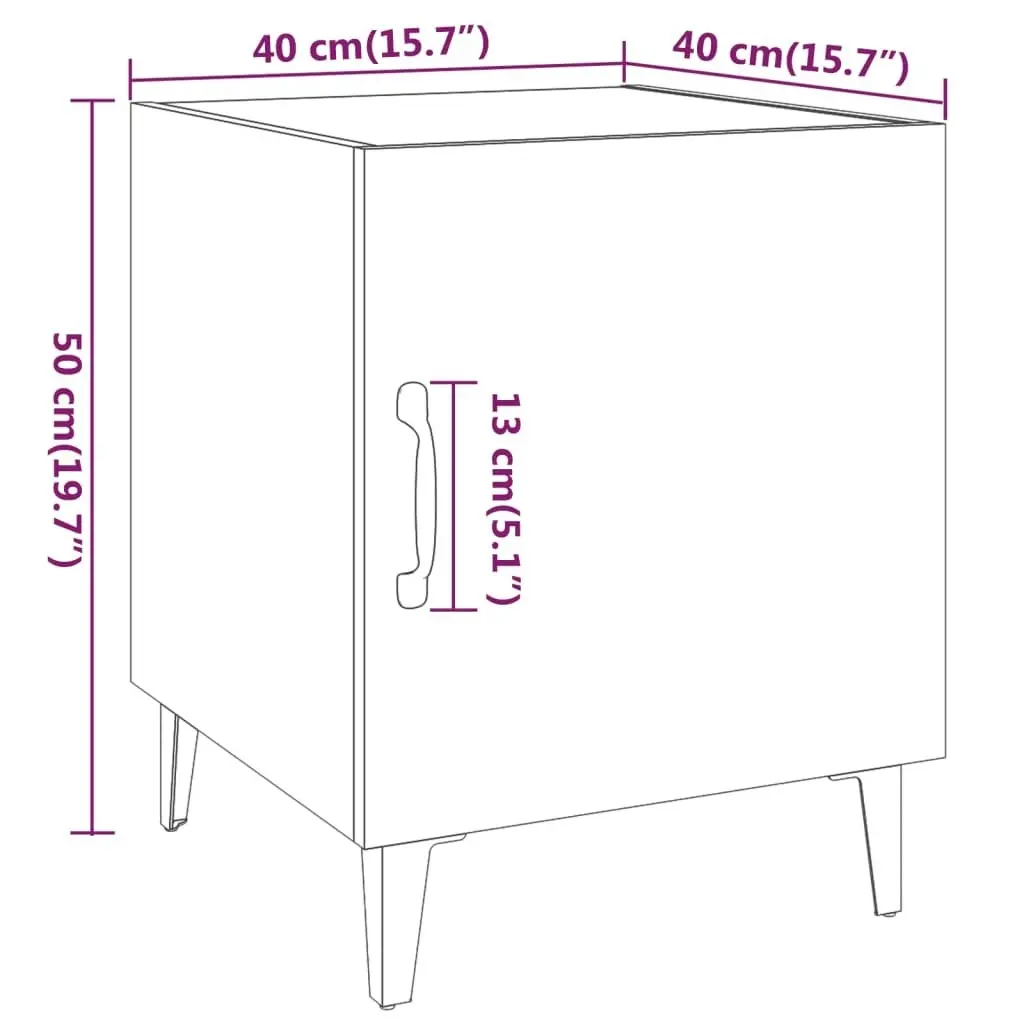 Bedside Cabinets 2 pcs Concrete Grey Engineered Wood 812069