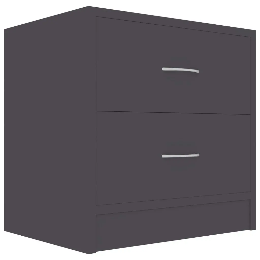 Bedside Cabinets 2 pcs Grey 40x30x40 cm Engineered Wood 801040