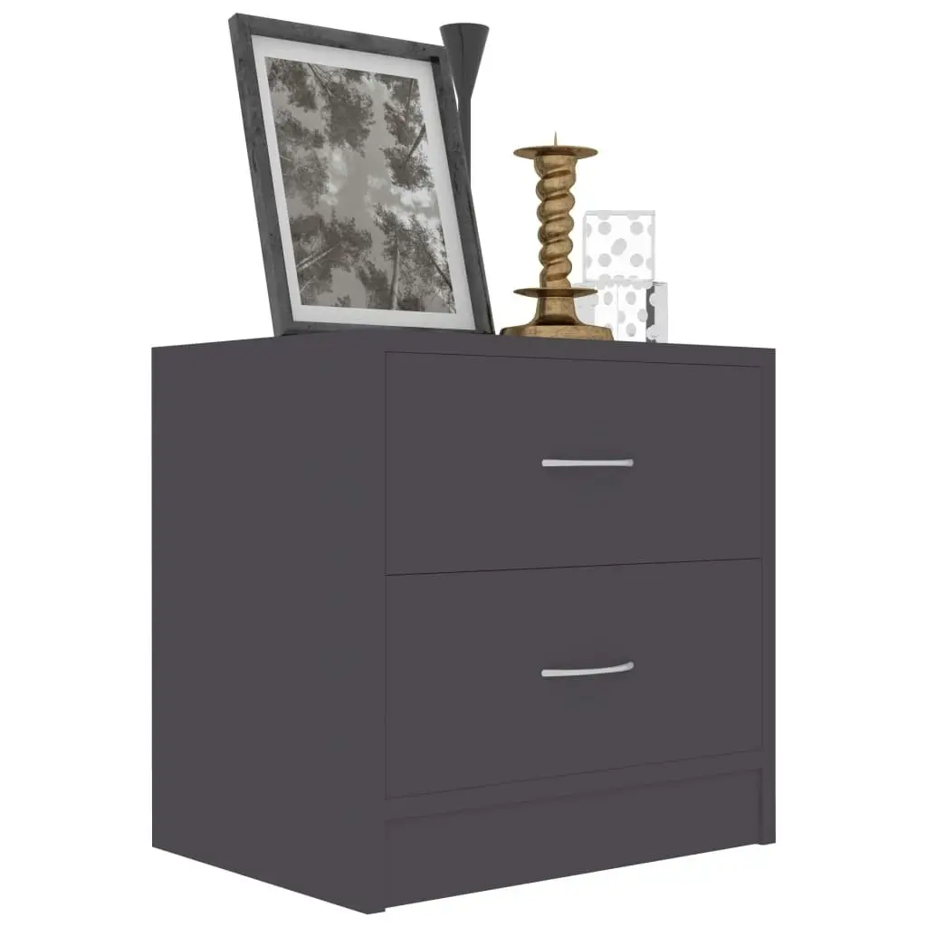 Bedside Cabinets 2 pcs Grey 40x30x40 cm Engineered Wood 801040