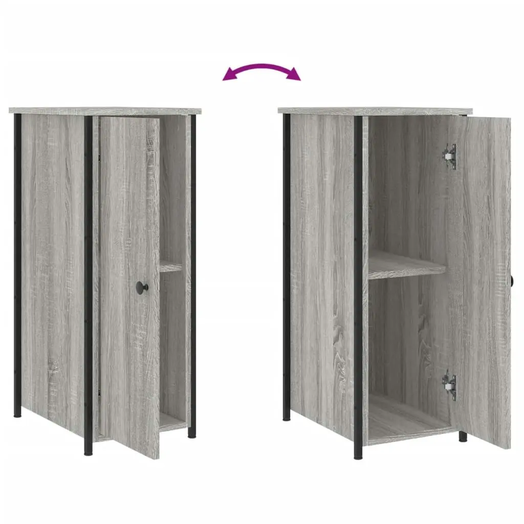 Bedside Cabinets 2 pcs Grey Sonoma 32x42x80 cm Engineered Wood 825970