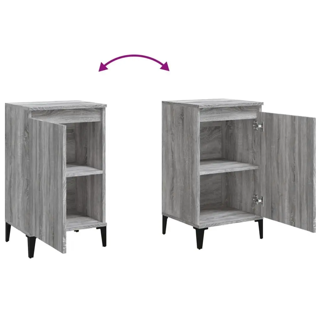 Bedside Cabinets 2 pcs Grey Sonoma 40x35x70 cm Engineered Wood 819657