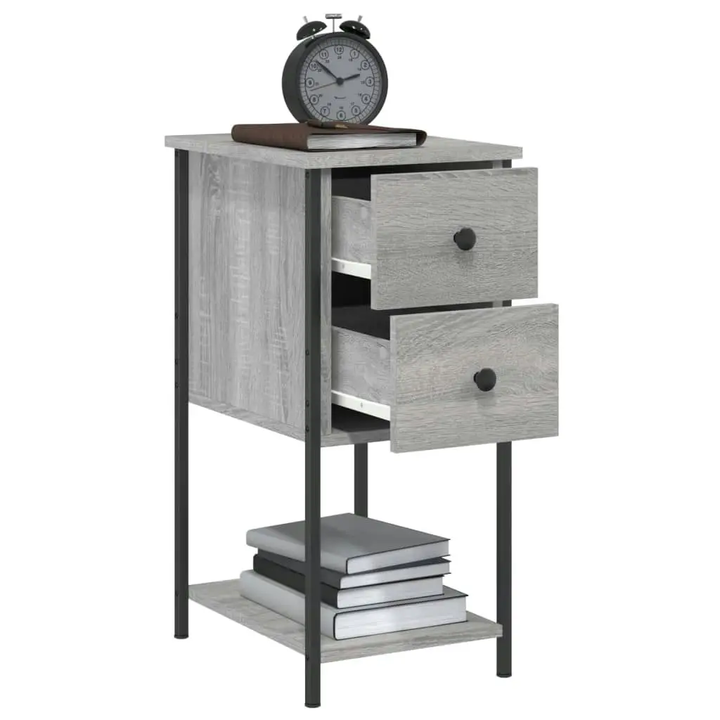 Bedside Cabinets 2 pcs Grey Sonoma 32x42x70 cm Engineered Wood 826100