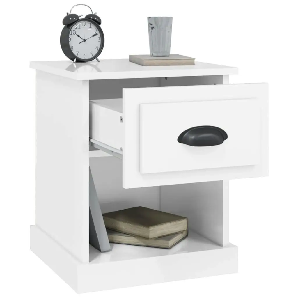 Bedside Cabinets 2 pcs High Gloss White 39x39x47.5 cm Engineered Wood 816133