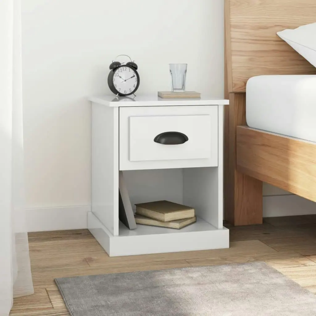 Bedside Cabinets 2 pcs High Gloss White 39x39x47.5 cm Engineered Wood 816133