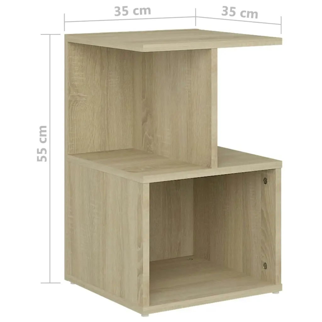 Bedside Cabinets 2 pcs Sonoma Oak 35x35x55 cm Engineered Wood 806353