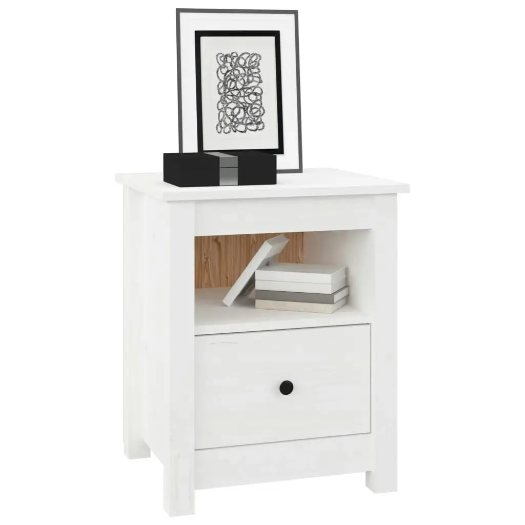 Bedside Cabinets 2 pcs White 40x35x49 cm Solid Wood Pine 813712