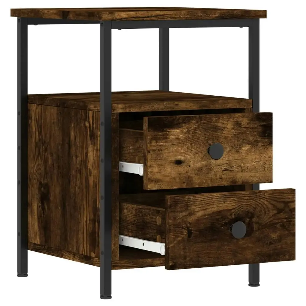 Bedside Cabinet Smoked Oak 34x35.5x50 cm Engineered Wood 826017