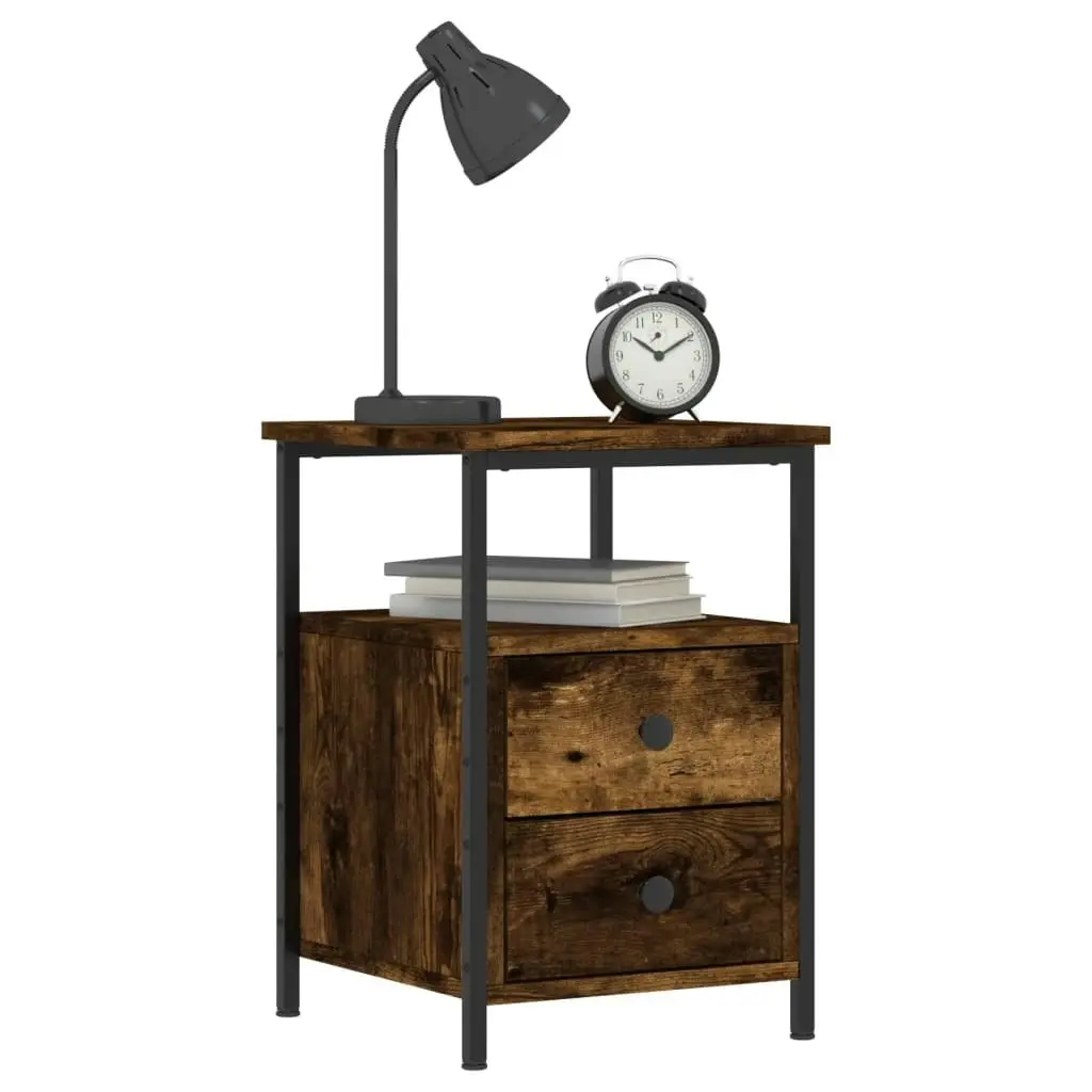 Bedside Cabinet Smoked Oak 34x35.5x50 cm Engineered Wood 826017