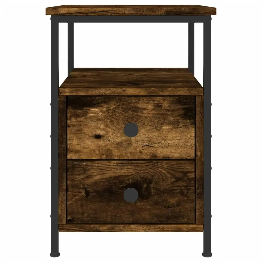 Bedside Cabinet Smoked Oak 34x35.5x50 cm Engineered Wood 826017