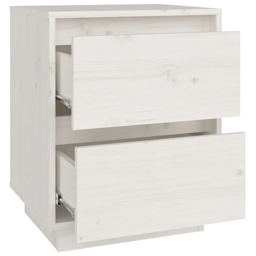 Bedside Cabinets 2 pcs White 40x35x50 cm Solid Wood Pine 813318