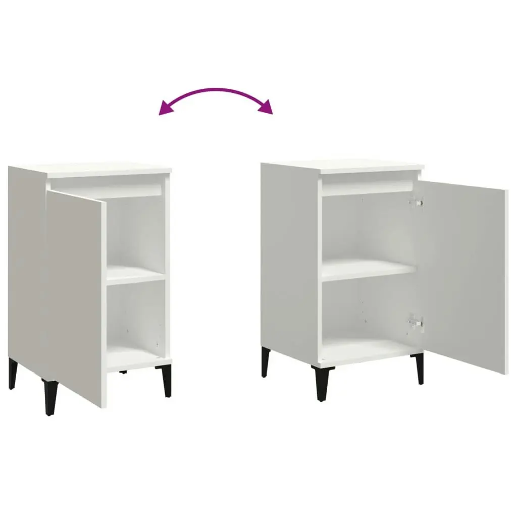 Bedside Cabinets 2 pcs White 40x35x70 cm Engineered Wood 819645