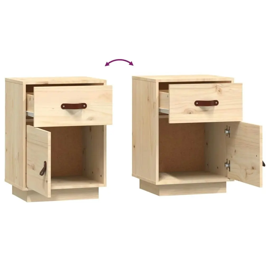 Bedside Cabinets 2 pcs 40x34x55 cm Solid Wood Pine 818306