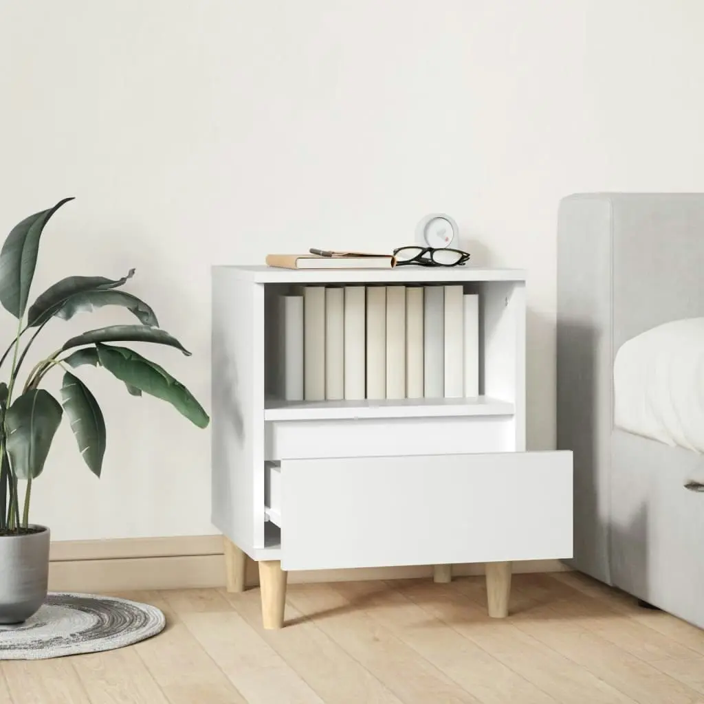 Bedside Cabinet White 40x35x50 cm 821794