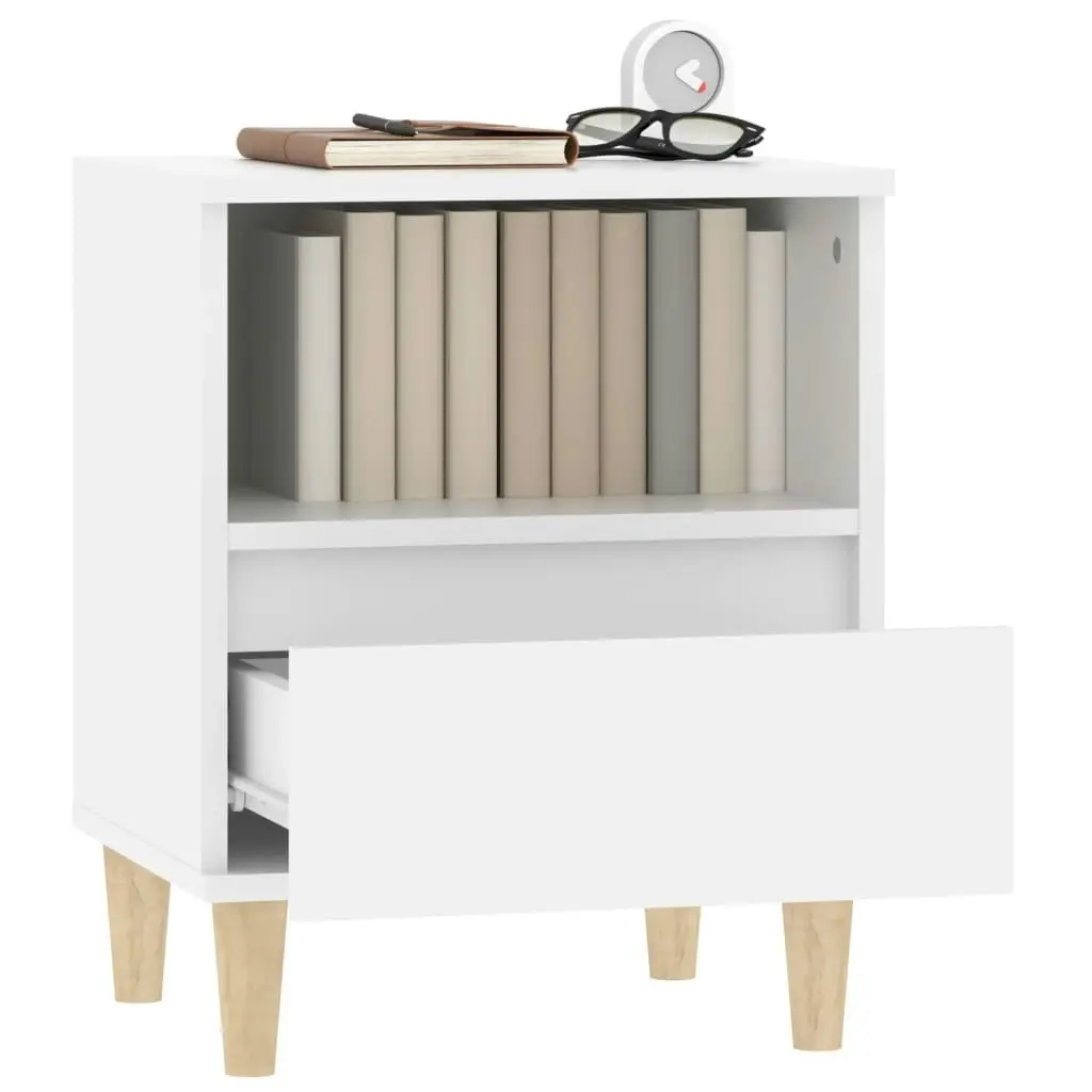 Bedside Cabinet White 40x35x50 cm 821794