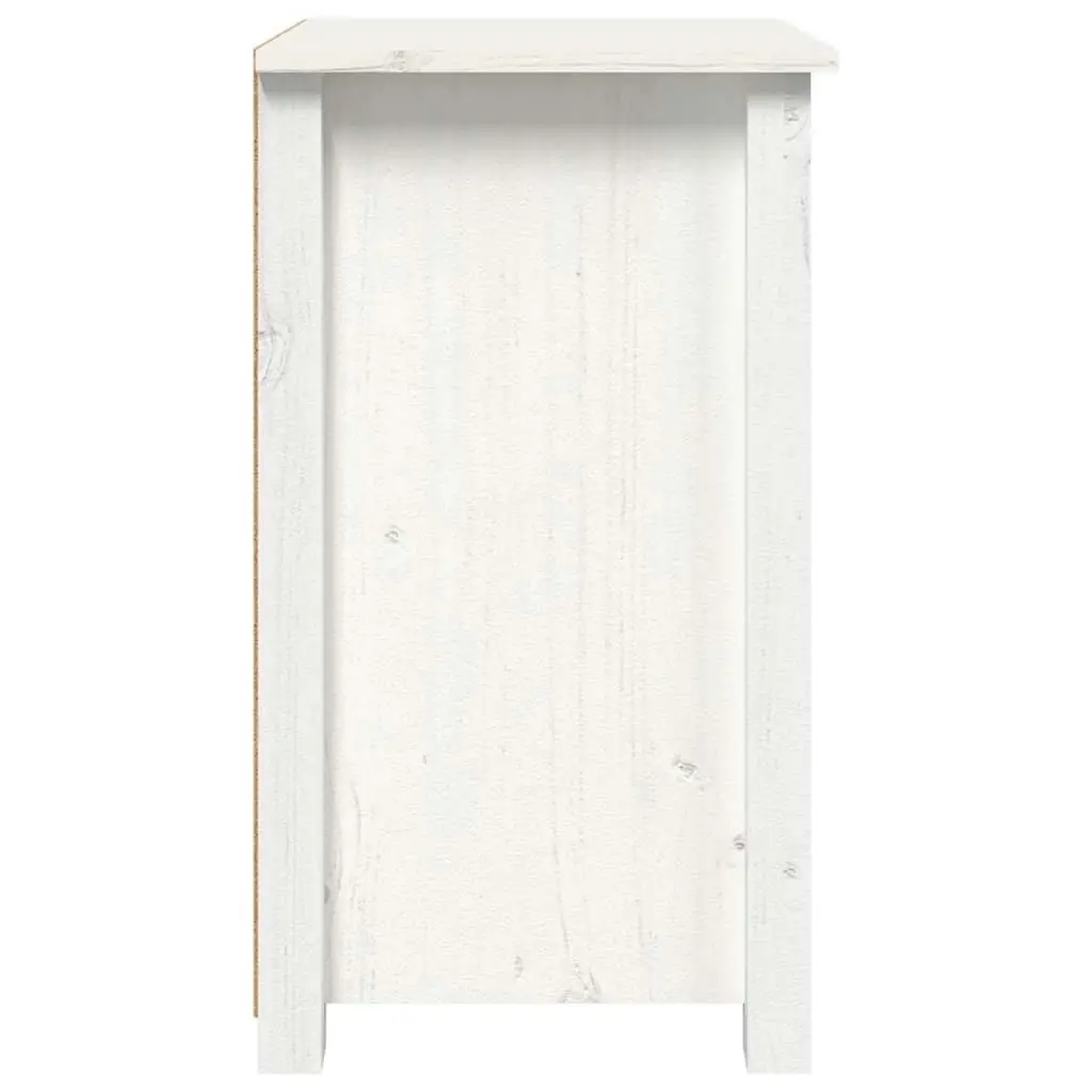 Bedside Cabinet White 40x35x61.5 cm Solid Wood Pine 813701