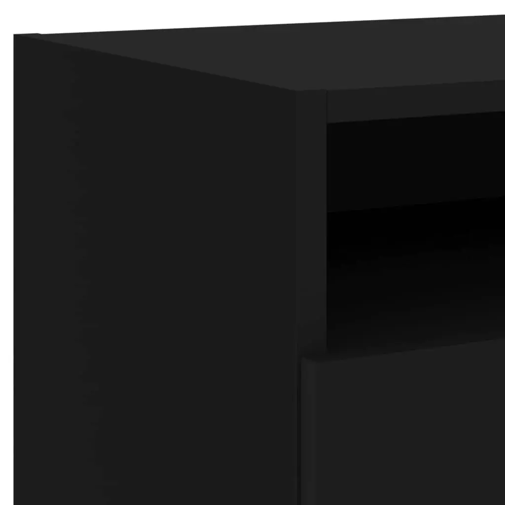 Bedside Cabinet with LED Lights Black 40x39x37 cm 836800