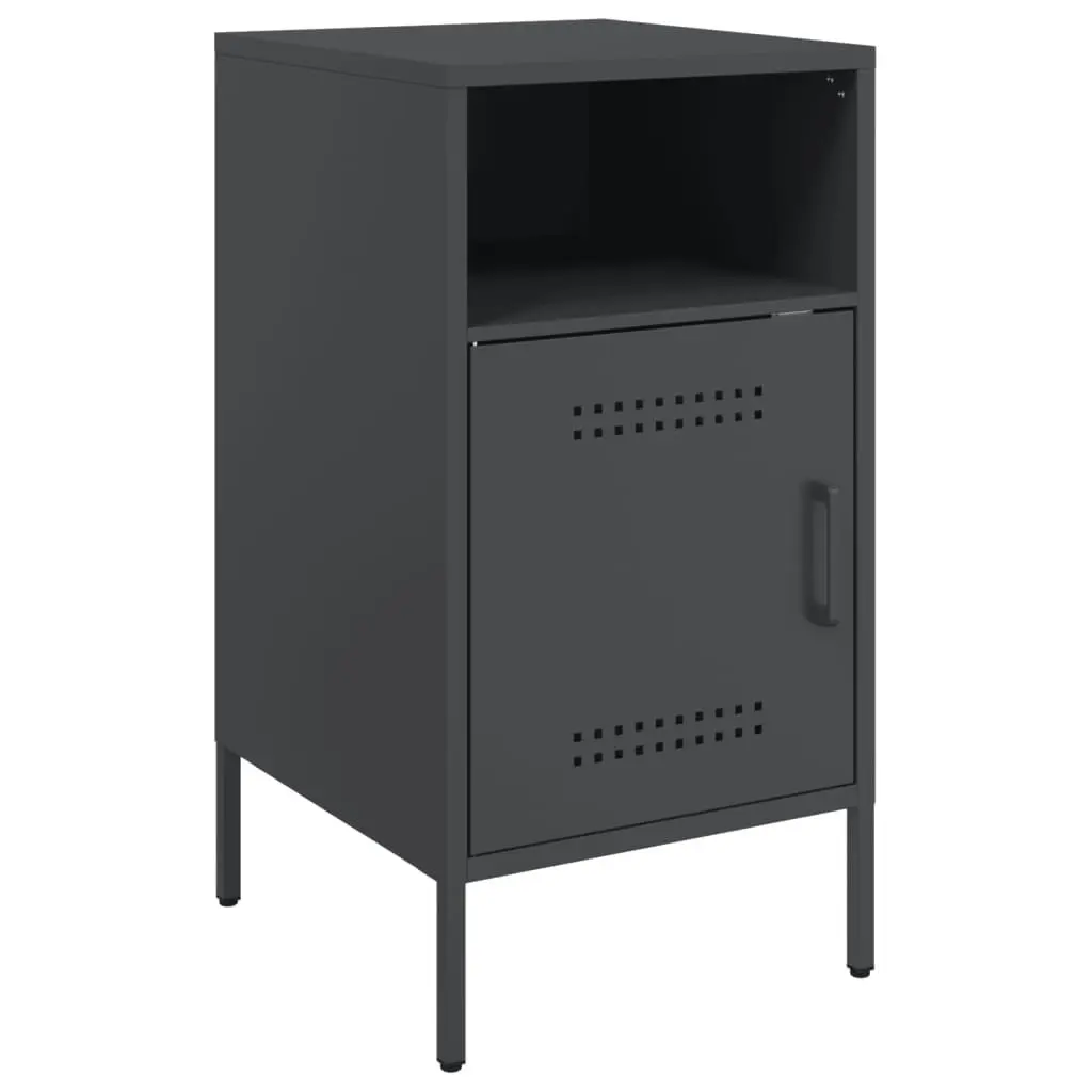 Bedside Cabinets 2 pcs Black 36x39x68 cm Steel 843067