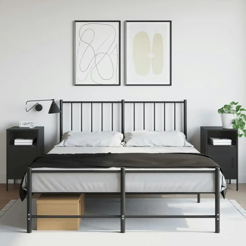 Bedside Cabinets 2 pcs Black 36x39x68 cm Steel 843067