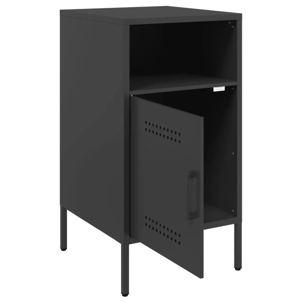 Bedside Cabinets 2 pcs Black 36x39x68 cm Steel 843067