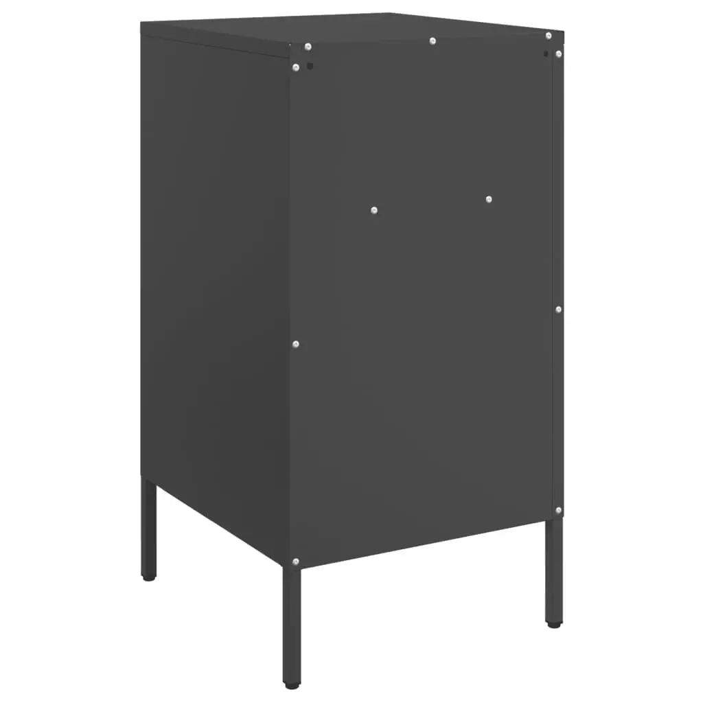 Bedside Cabinets 2 pcs Black 36x39x68 cm Steel 843067