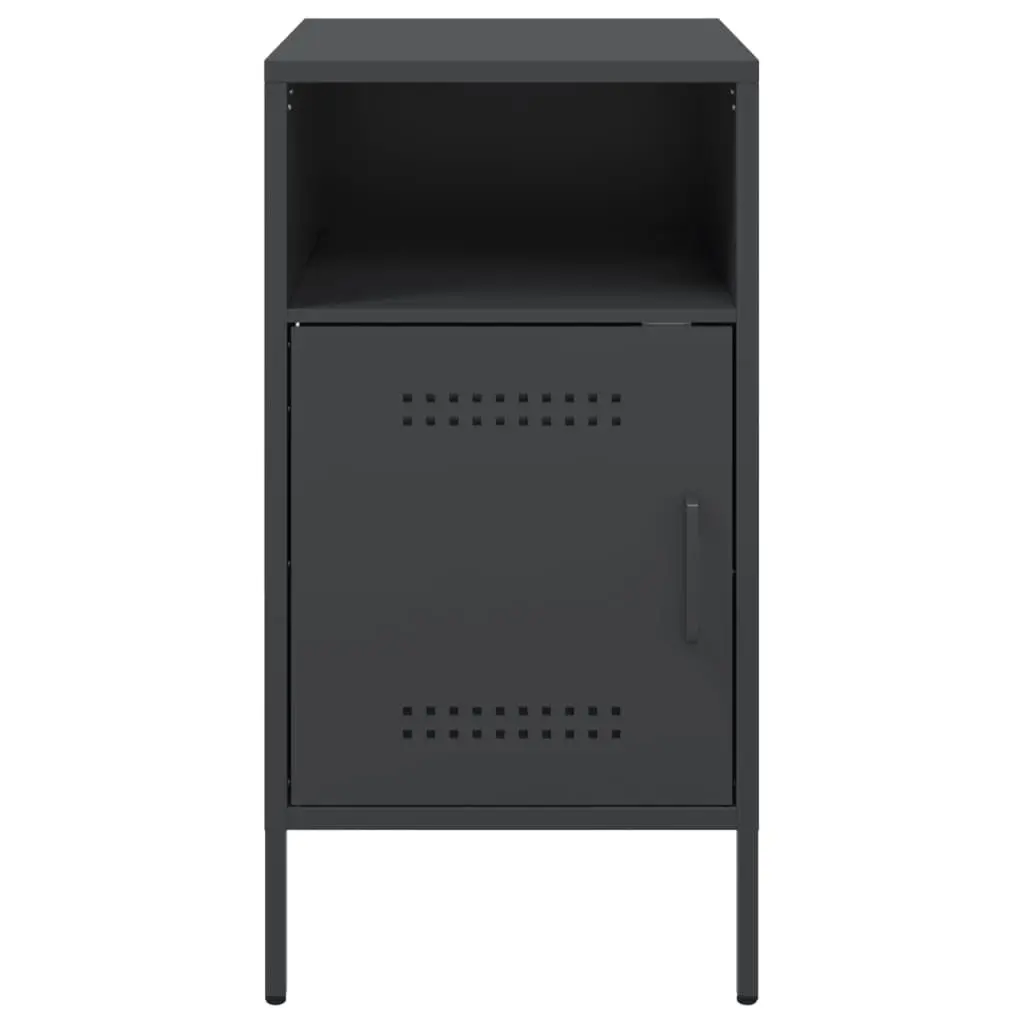 Bedside Cabinets 2 pcs Black 36x39x68 cm Steel 843067