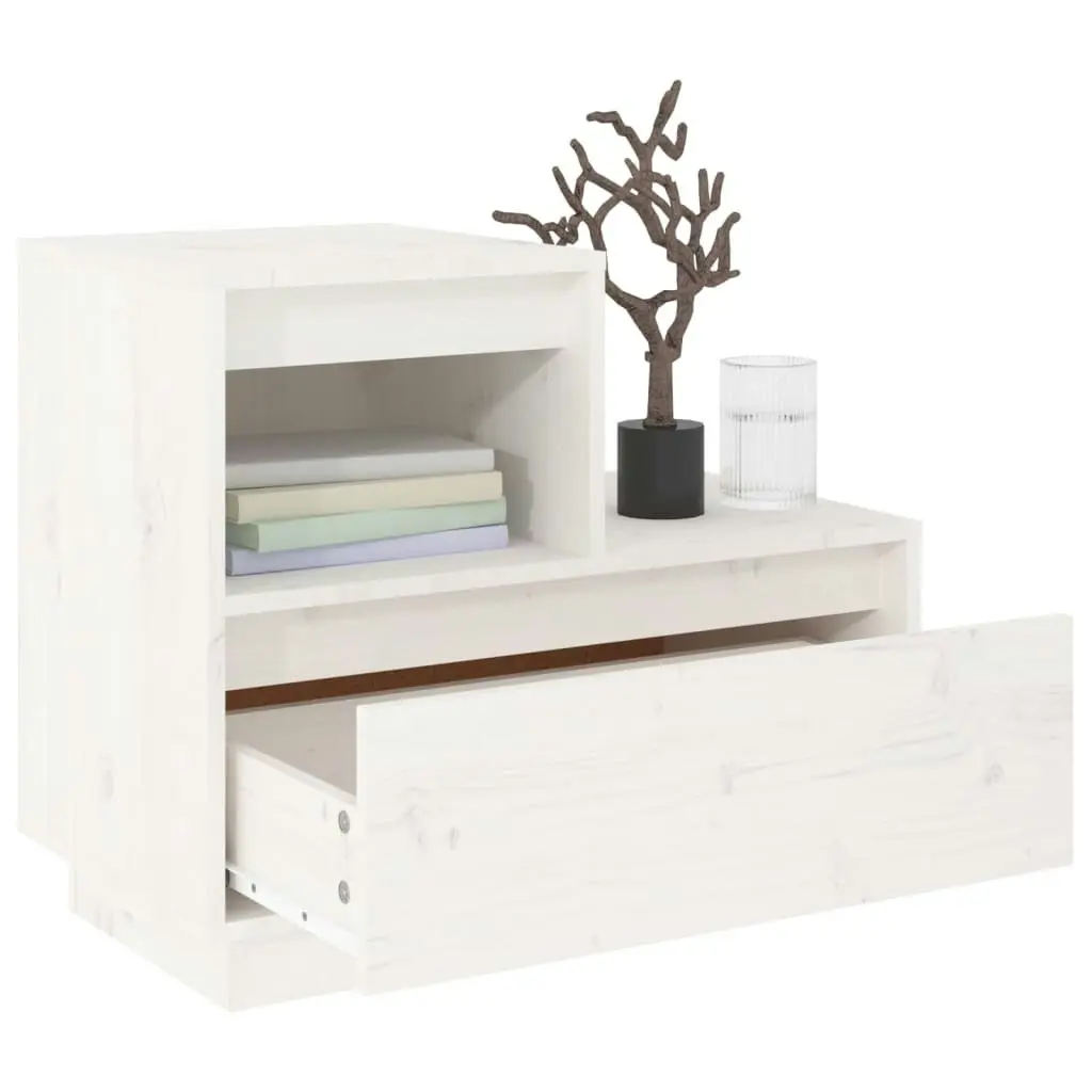 Bedside Cabinets 2 pcs White 60x34x51 cm Solid Wood Pine 814377