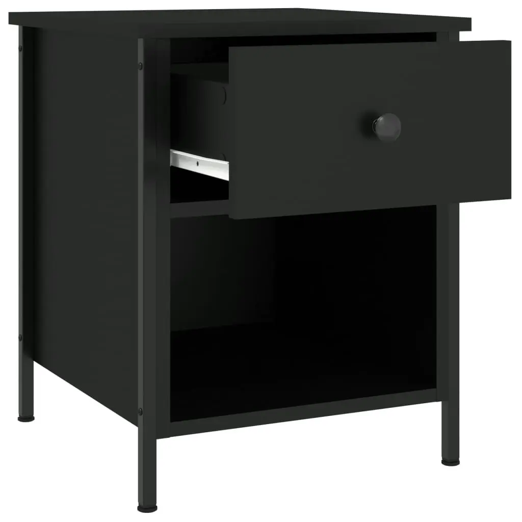 Bedside Cabinets 2 pcs Black 40x42x50 cm Engineered Wood 825934