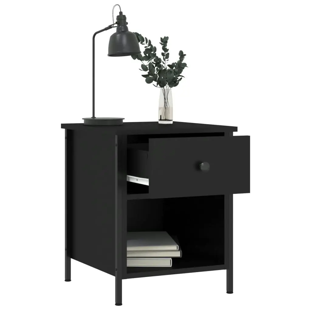 Bedside Cabinets 2 pcs Black 40x42x50 cm Engineered Wood 825934