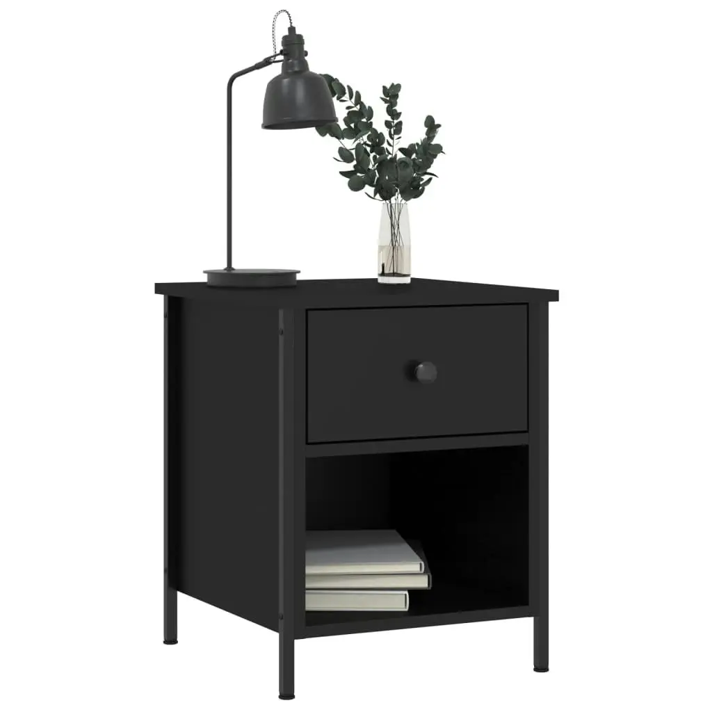 Bedside Cabinets 2 pcs Black 40x42x50 cm Engineered Wood 825934