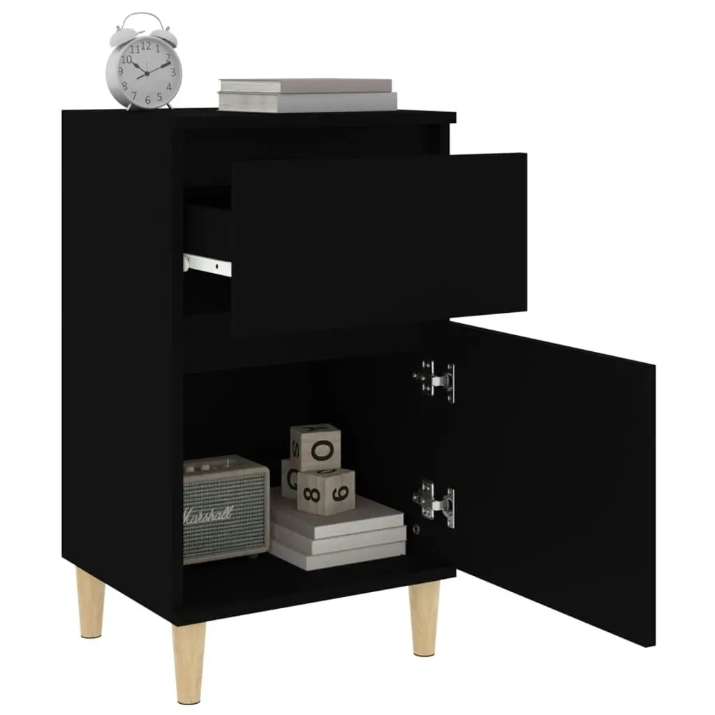 Bedside Cabinets 2 pcs Black 40x35x70 cm 819695