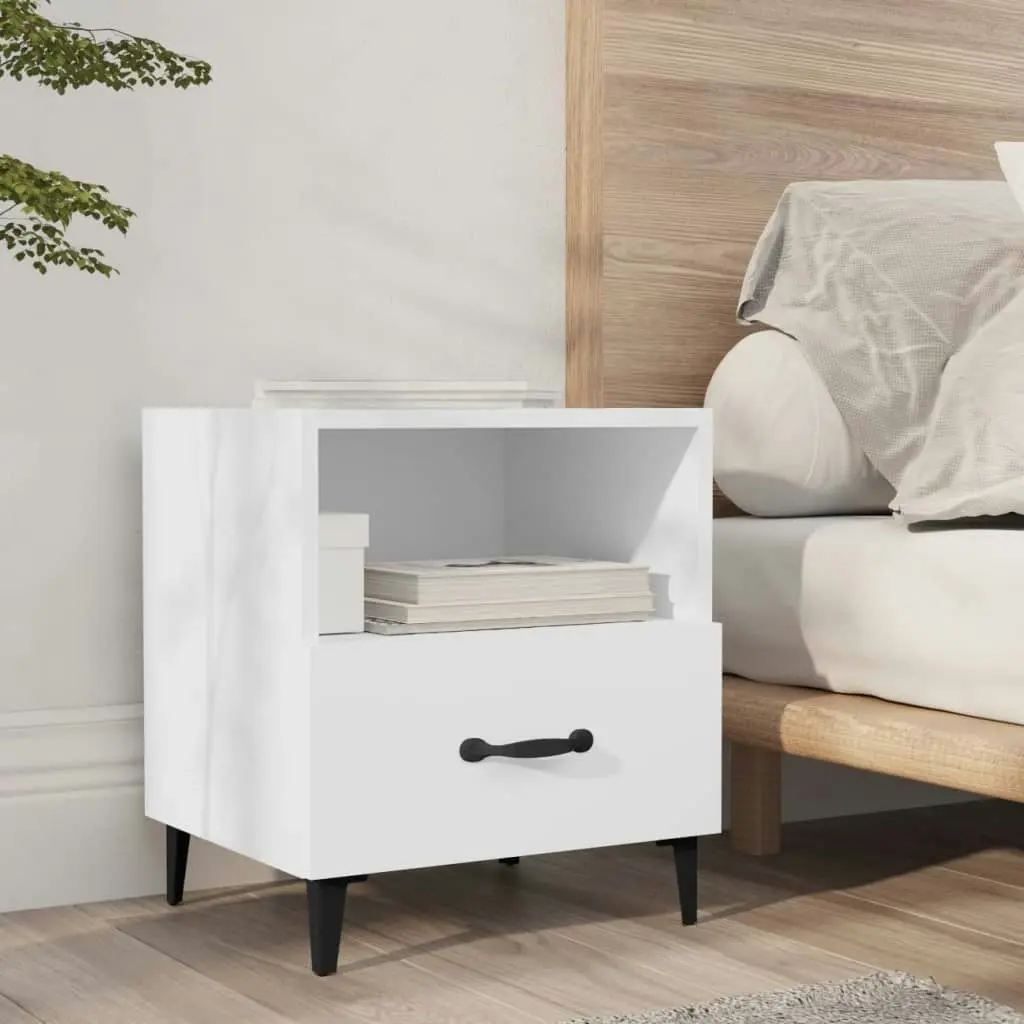 Bedside Cabinets 2 pcs White Engineered Wood 812025