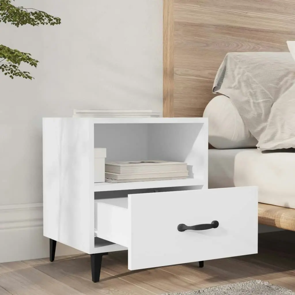 Bedside Cabinets 2 pcs White Engineered Wood 812025