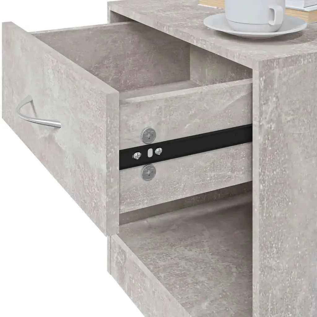 Bedside Cabinets 2 pcs with Drawer Concrete Grey 342584