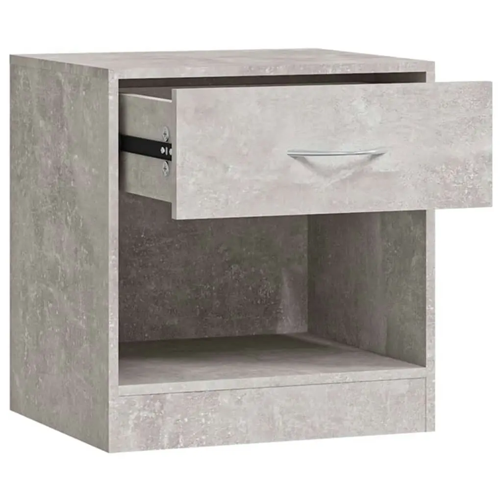 Bedside Cabinets 2 pcs with Drawer Concrete Grey 342584