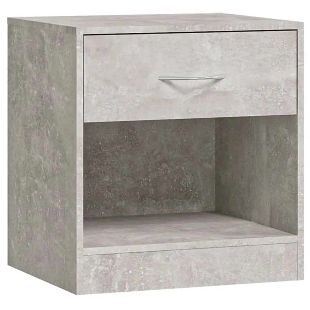 Bedside Cabinets 2 pcs with Drawer Concrete Grey 342584