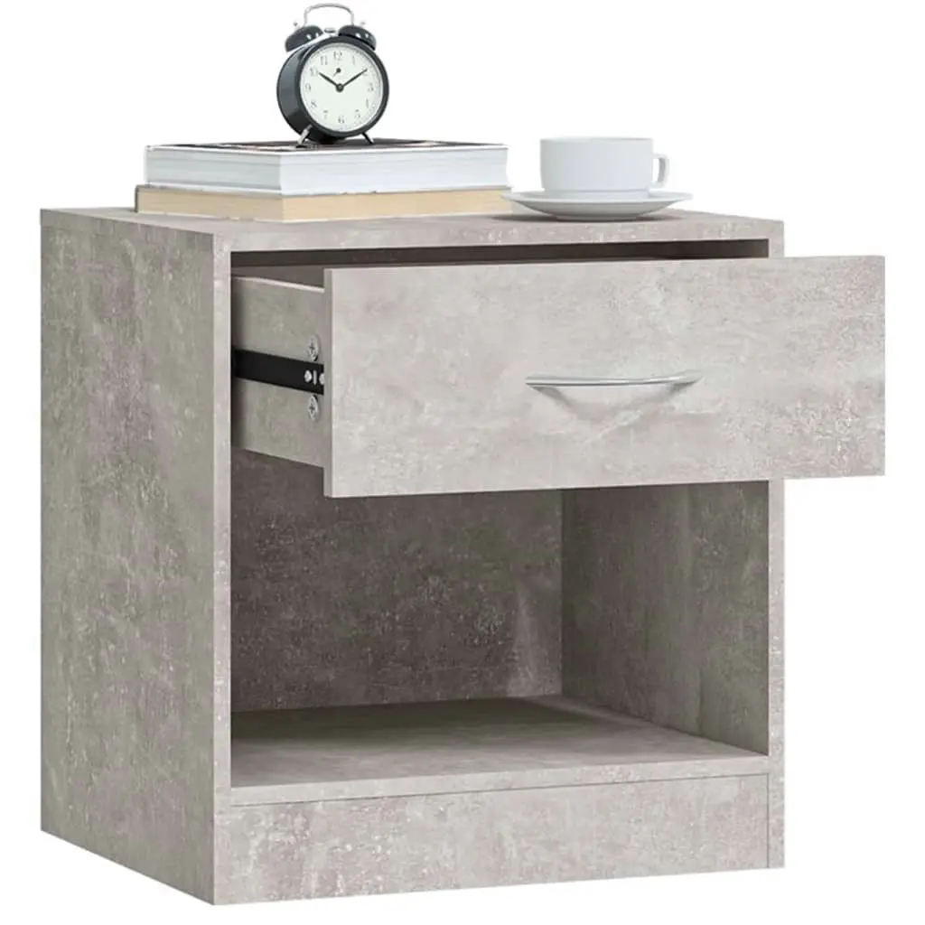 Bedside Cabinets 2 pcs with Drawer Concrete Grey 342584