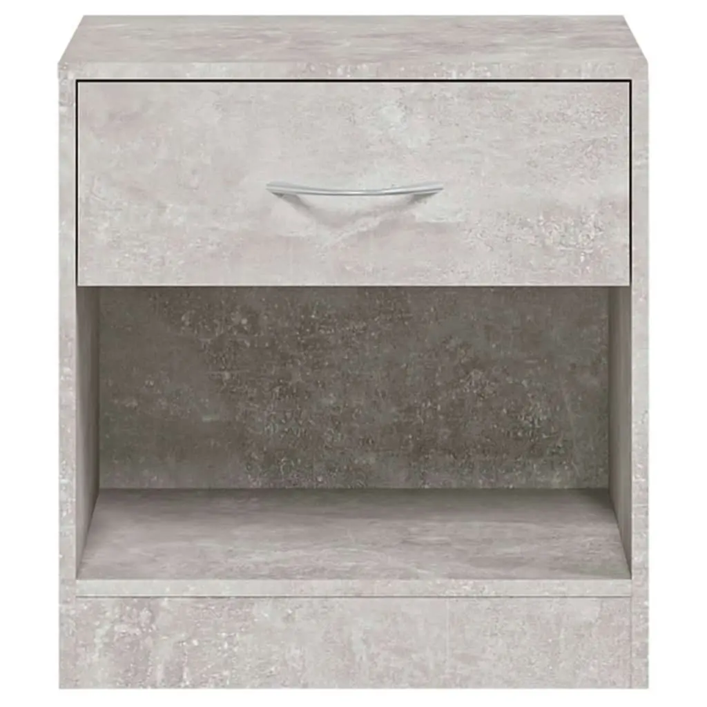 Bedside Cabinets 2 pcs with Drawer Concrete Grey 342584